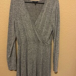 Express Gray Wrap Dress